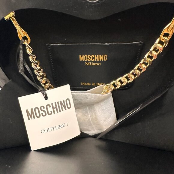 AW22 MOSCHINO Couture Jeremy Scott Black Tuxedo Groom Bow Tie Heart Shaped Bag - Picture 5 of 5